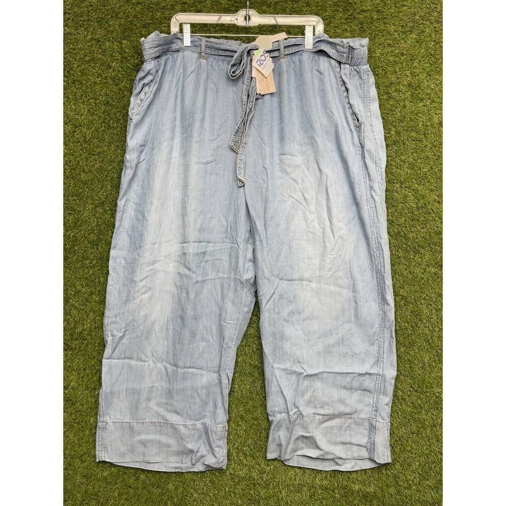 Philosophy Wide Leg Pants Womens 3XL Blue Elastic Waist Drawstring Casual NWT